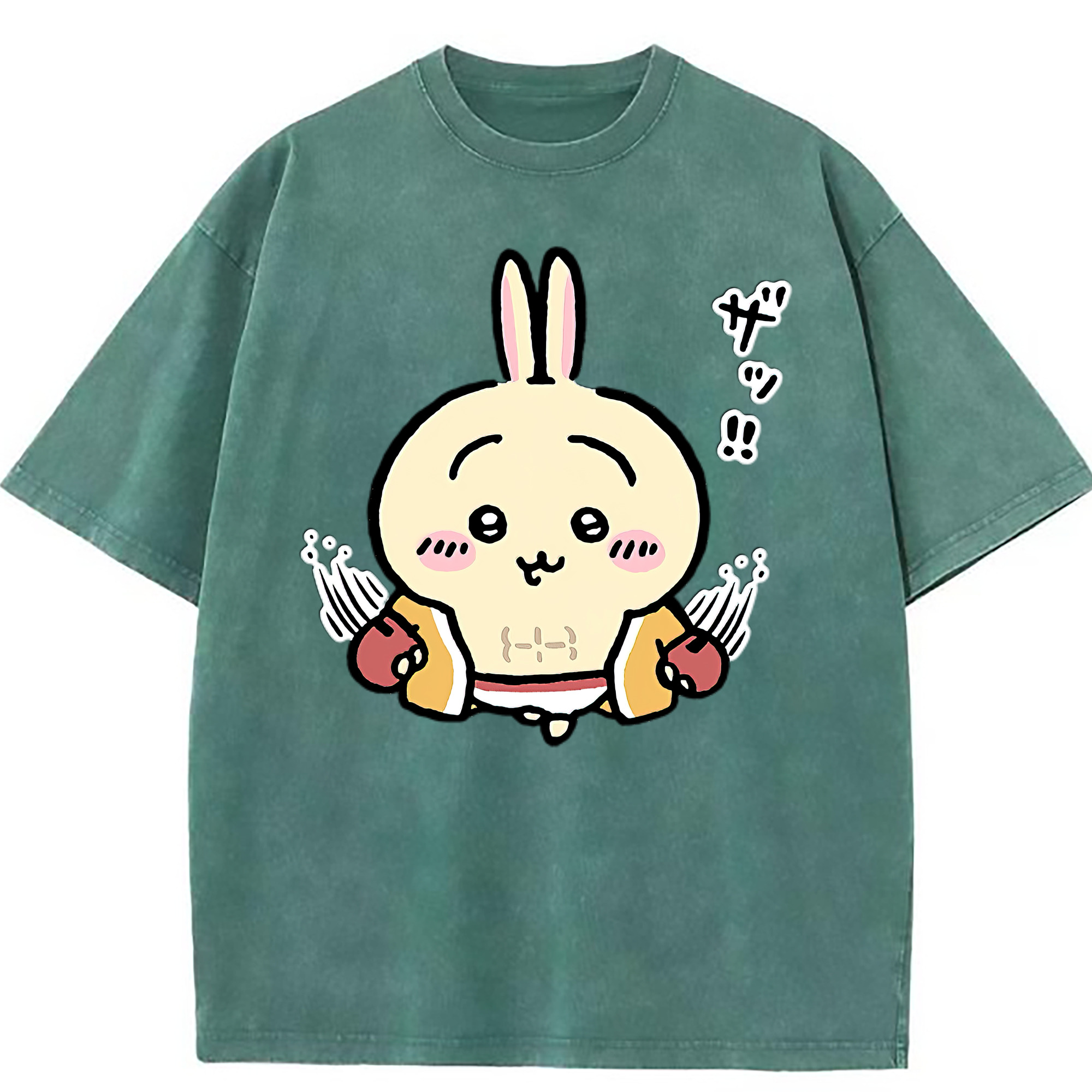 （画像用） ちいかわ うさぎ Chii-kawa usagi 綿100% ヴィンテージ風 半袖Tシャツ（フロントプリント）